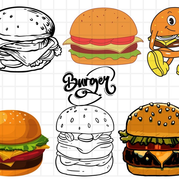 Hamburger svg\ Burger svg\ Cheeseburger svg\ 6 color layered hamburger svg file\ png and svg include