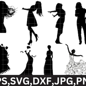 Fashion Lady Svg\ Evening Dress Svg\ Fashion Clipart\ Fashion Girl Cut Files for Cricut and Silhouette\ Easy Cut\ Instant Download