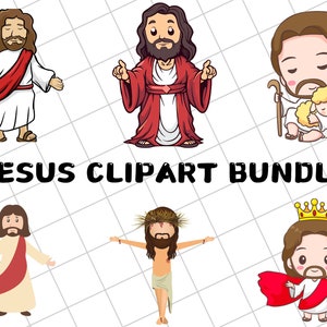 Conjunto de clipart de Jesus/Clipart bonito de Jesus /Clipart cristão/Pacote Png Transparente de Jesus / Jesus Png /Jesus Cristo /Pacote de Santo Jesus