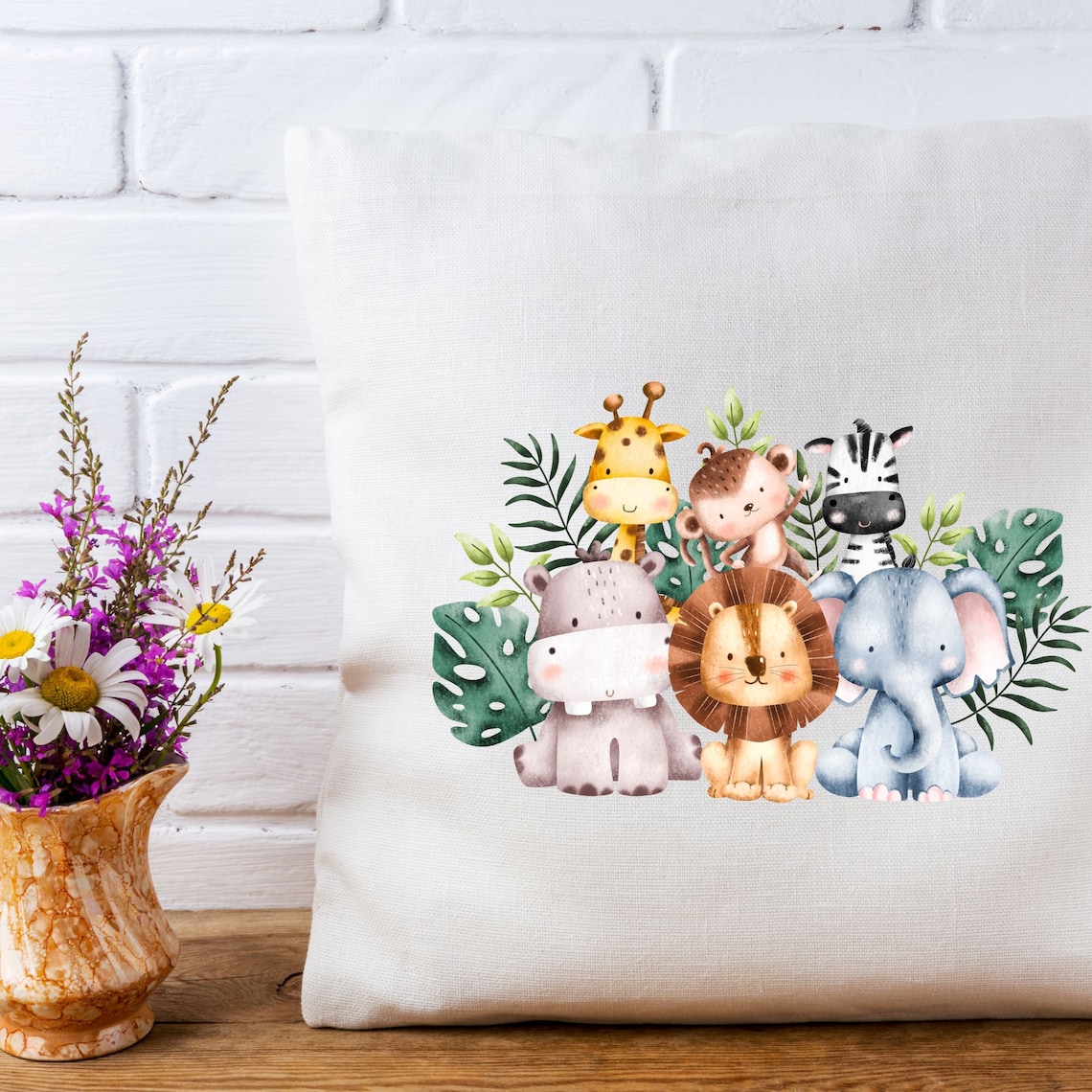 Safari Baby Animals Watercolor Clipart Jpgs Digital - Etsy