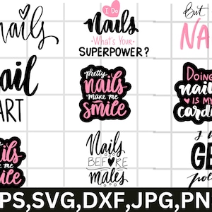 Nail Tech SVG Bundle \ Nail Artist SVG Cut Files \ kommerzielle Nutzung \ sofortiger Download \ printable Vektor Clip Art \ Love Nails Shirt Print