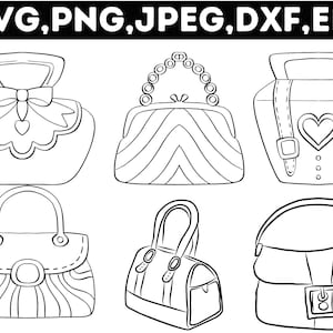 Bolsos SVG\ Paquete de bolsos SVG\ Monedero SVG\ Monedero de mano Svg\ Moda Svg\ Bolsos Svg\Mujeres Bolso Cricut\ Bolso silueta\ Archivo de corte de compras
