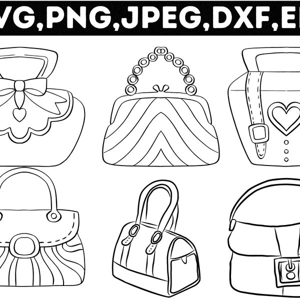 Handbags SVG\ Handbags Bundle SVG\ Purse SVG\ Hand purse Svg\ Fashion Svg\ Bags Svg\Womens Bag Cricut\ Handbag Silhouette\ Shopping Cut File