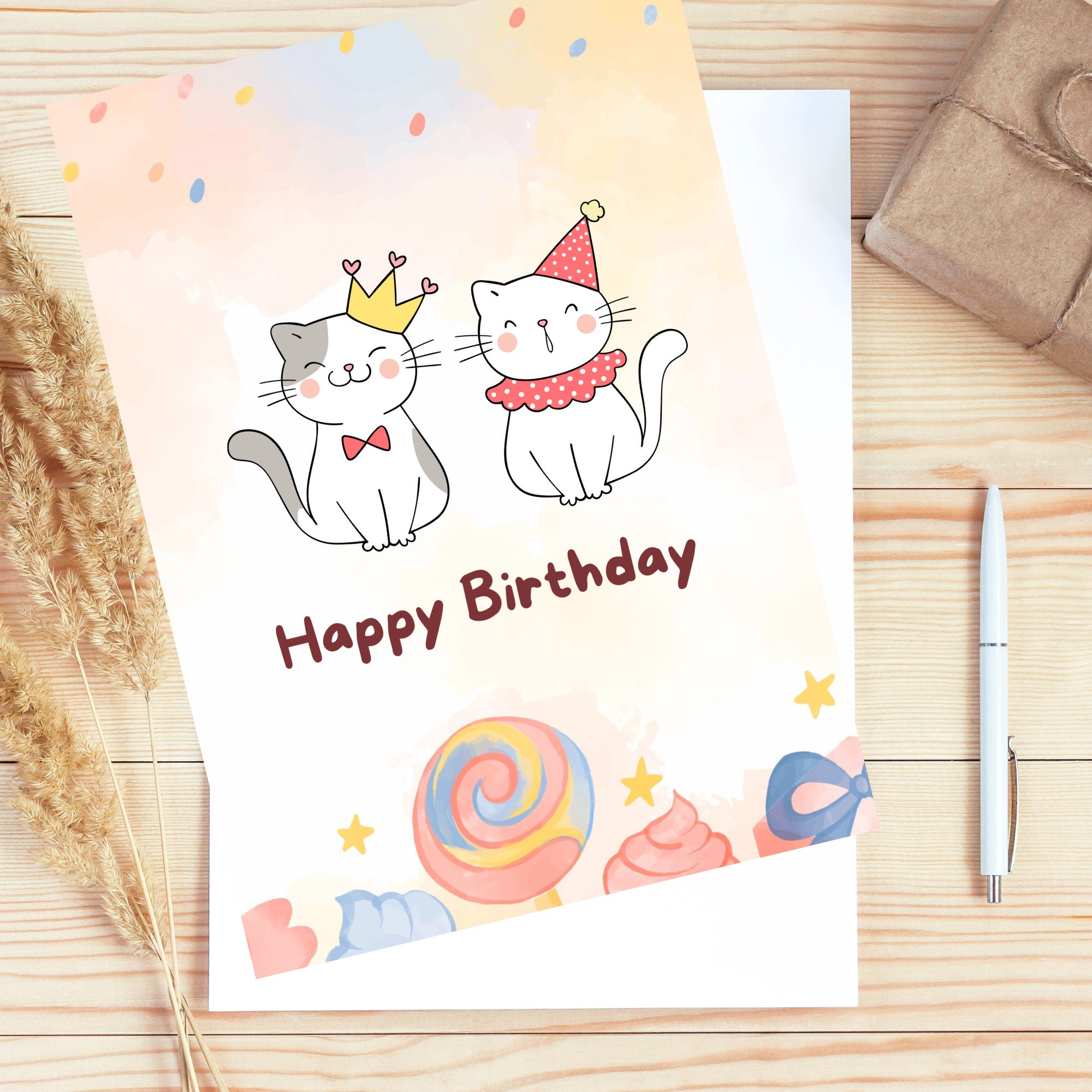 Happy Birthday Digital Printable Card Printable Card Digital - Etsy