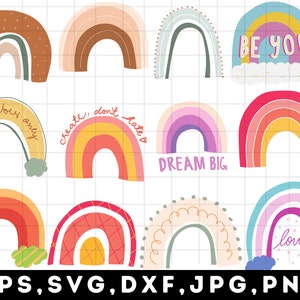 Boho Rainbow Svg Bundle\ Cute Rainbow Svg\ Baby Rainbow Svg\ Pastel Rainbow Svg\ Rainbow Clipart\ Rainbow Svg Png\ Circuit Silhouette