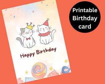 Happy Birthday Digital Printable Card Printable Card Digital Download ...