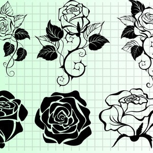 ROSE SVG FILE\ Rose Svg Bundle\ Roses Svg\ Rose Clipart\ Flower Svg\ Roses Template Svg\ Rose Bouquet Svg\ Red Rose Svg\ Rose Png\ Vector