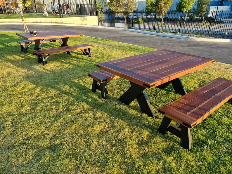 Beautiful, Solid and Rustic Alfresco Spotted Gum Timber Tables and
