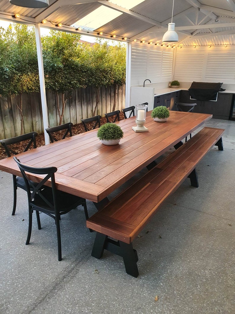 Beautiful, Solid and Rustic Alfresco Spotted Gum Timber Tables and