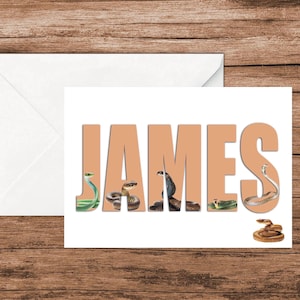 SNAKE name 5x7" card