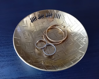 Bronzen schaal, 13,5 cm, cadeau voor het 19e huwelijksjubileum
