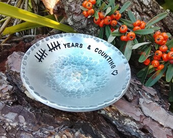Aluminium kom 10 cm, 10e huwelijksverjaardag, aluminium cadeau, cadeau voor haar, cadeau voor hem, huwelijksgeschenk, jubileumcadeau