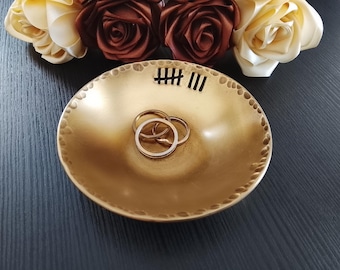 Bronzen schaal, 10 cm, cadeau voor het 8e huwelijksjubileum, geschenk voor een stel, 8 jaar huwelijk