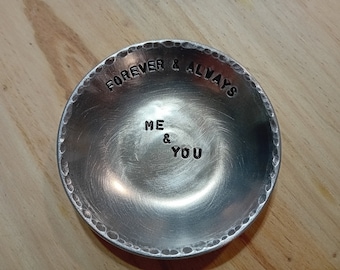 Voor altijd en eeuwig, 10 cm aluminium kom, 10-jarig jubileum, cadeau voor haar, cadeau voor hem, cadeau voor een huwelijksjubileum.
