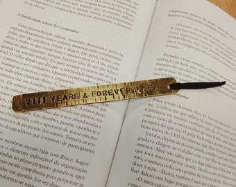 Boekenlegger 5 inch | Romeinse cijfers | jaren en voor altijd | bronzen boekenlegger | VIII jaar huwelijk