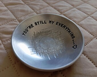 Mooie aluminium kom van 10 cm, cadeau voor haar.