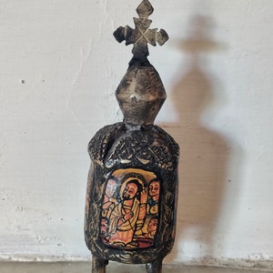 Antieke Ethiopische Alter (መንበረ ታቦት) Icoon Orthodoxe Koptische Christelijke Jezus