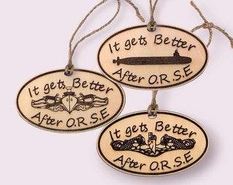 Funny Submarine Gift Custom Wooden Ornament Submariner Navy Sailor Gift Officer Gift Submarine Dolphins Military Spouse Gift US Navy Gift