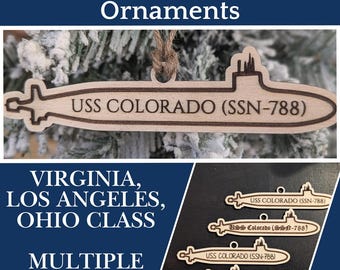 Personalized Submarine Ornament Navy FRG Fundraiser Christmas Submarine Gift Navy Gift Navy Spouse Gift Wardroom Chief Mess Crew Gift USN