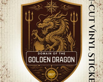 Domain of the Golden Dragon Sticker - Naval Sailor Tradition - International Dateline Nautical Crossing