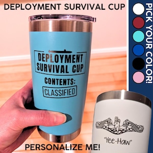 Presente de implantação militar personalizado para ele Submariner Tumbler Navy Chief Presente de cônjuge militar Presente de esposa da Marinha Presente engraçado de submarino Presente de mãe da Marinha