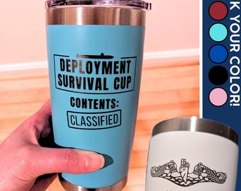 Custom Military Deployment Gift for Him Submariner Tumbler Navy Chief Military Spouse Gift Navy Wife Gift Funny Submarine Gift Navy Mom Gift