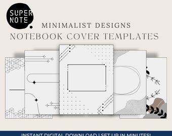 SuperNote Notebook Cover Templates - Minimalist Designs - Digital Download - eInk Add-Ons