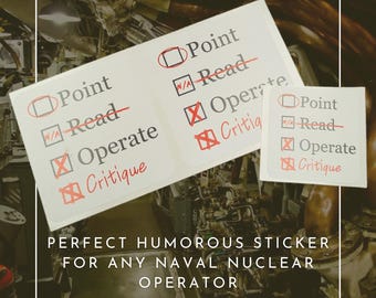 Funny Navy Nuclear Point Read Operate Sticker Navy Submarine Carrier Sailor Navy Chief Navy Officer Laptop Sticker Water Bottle Humorous