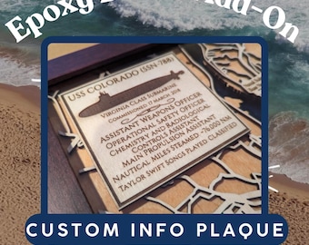 ADD-ON: Custom Information Plaque Add On for Epoxy Board Orders