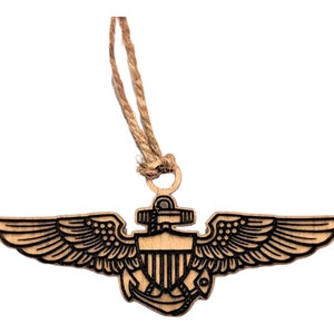 Personalized Navy Pilot Wings Ornament Naval Aviator Veteran Keepsake Navy Pilot Spouse Gift Military Pilot Winging Gift Military Ornament