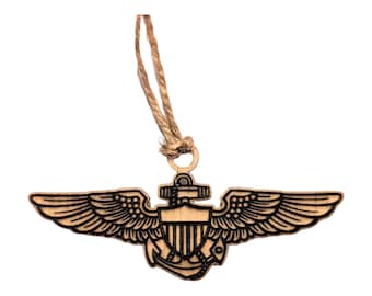 Personalized Navy Pilot Wings Ornament Naval Aviator Veteran Keepsake Navy Pilot Spouse Gift Military Pilot Winging Gift Military Ornament