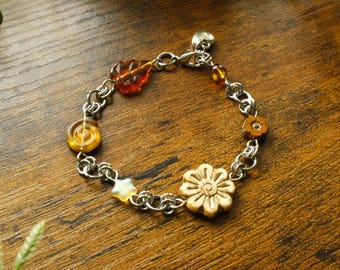 Earthy Czech Glass Bracelet – Handmade Fairycore Jewelry For Summer