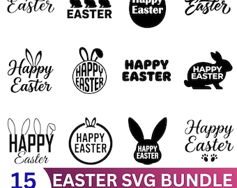 Christian Easter Bunny SVG Bundle: Religious Cricut Cut Files