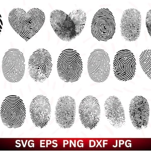Fingerprint SVG Bundle, Fingerprint PNG, Thumbprint Clipart, Biometric Svg, Fingerprint Svg Cut File For Cricut, Fingerprint Silhouette