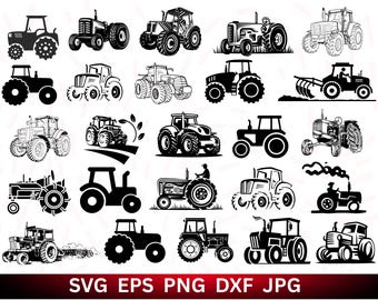 Tractor SVG Bundle: Farm Clipart, Truck Silhouette (Digital Download