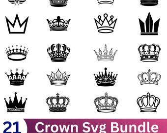 Royal Crown Svg, Queen Crown Svg, King Crown Svg, Princess Tiara Svg, Svg File For Cricut, Crown Silhouette, Trendy Svg, Digital Files
