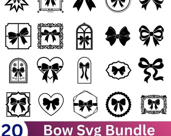 Black Bow SVG Bundle: Coquette Bow Tie Graphics (Digital Download