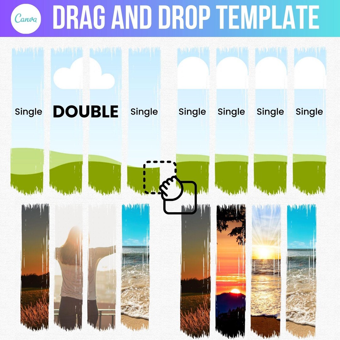Brush Stroke Canva Template: Drag & Drop Image Frames (PDF Download) - Etsy