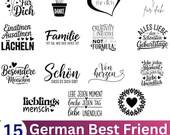 Best Friends Svg Bundle, Plotterdatei Danke Svg, Friendship Quotes, Deutsche Sprüche Svg, Lieblingsmensch Svg, Friends Svg, Cut For Cricut