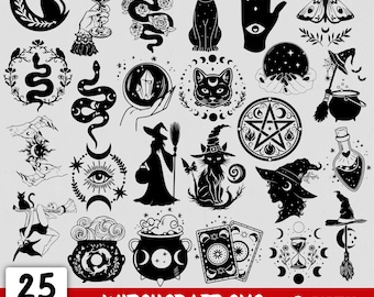 Witchcraft SVG Bundle, Celestial Gothic Designs (Digital Download)