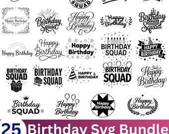 Happy Birthday SVG Bundle, Birthday Png, Birthday Gift Svg, Birthday boy Svg, Birthday shirt svg, Birthday Princess Svg