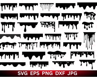 SVG-bundel met druipende randen: clipartafbeeldingen voor de Cricut (digitale download)