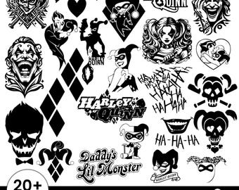 Harley Quinn Svg Bundle | Suicide Squad Svg, Joker Svg, Harley Quinn Clipart, Cricut Cut Files, Png Pdf AI Jpg, Digital Download