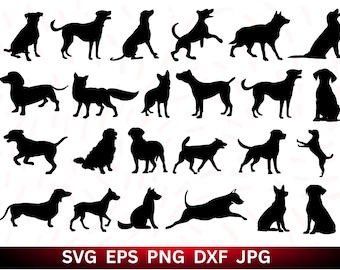 Dog Silhouette SVG Bundle: All Breeds Clipart, Cricut & Laser Cut (Commercial Use)