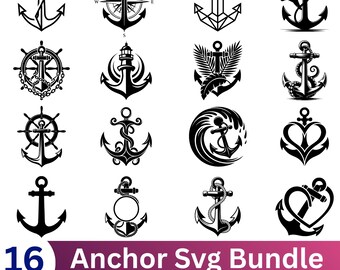 Anker SVG-bundel: Nautisch touw clipart (digitale download)