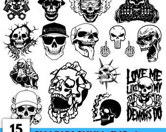Snarky Skull SVG Bundle | Gothic Humor Designs (Digital Download)