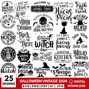 Halloween Vintage Sign SVG Bundle: Farmhouse Spooky Designs (Digital Download)