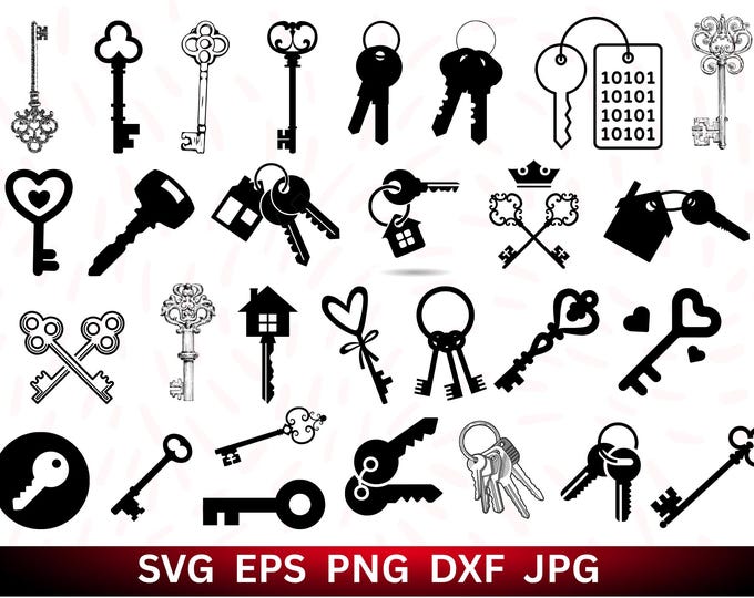 Random Key Svg Key SVG, Key Clipart, Keys Svg Bundle, Magic Key Svg, Vintage Key Svg ...