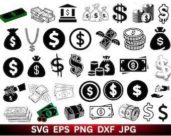 Dollar Sign SVG Bundle: Money Bag Clip Art (Digital Download)