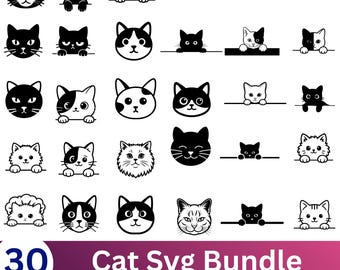 Peeking black cat svg Bundle - Silhouette Cut Files,cat svg